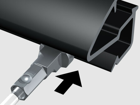 Up rail zwart 200 cm