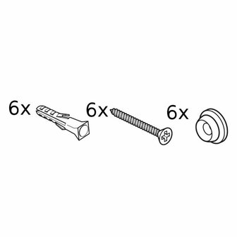 rail installatie kit 200 cm (7 x clip/screw/plug)