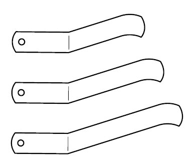 wisselveren 6 cm per 100 stuks plat gebogen