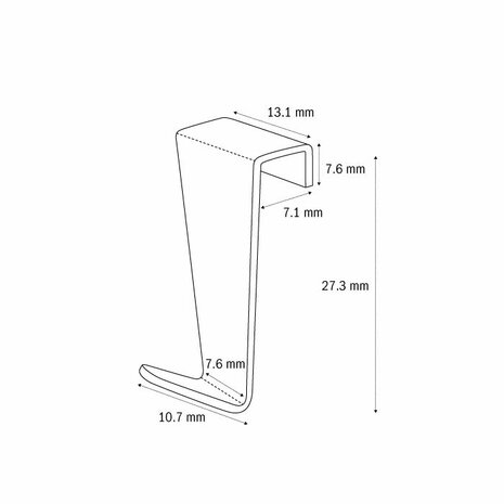 Scheidingswandhaak askon chrome